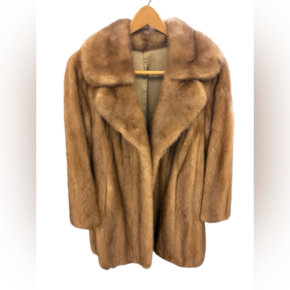 VINTAGE! Genuine Mink Mid-Length Car Coat